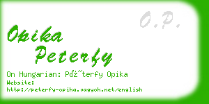 opika peterfy business card
